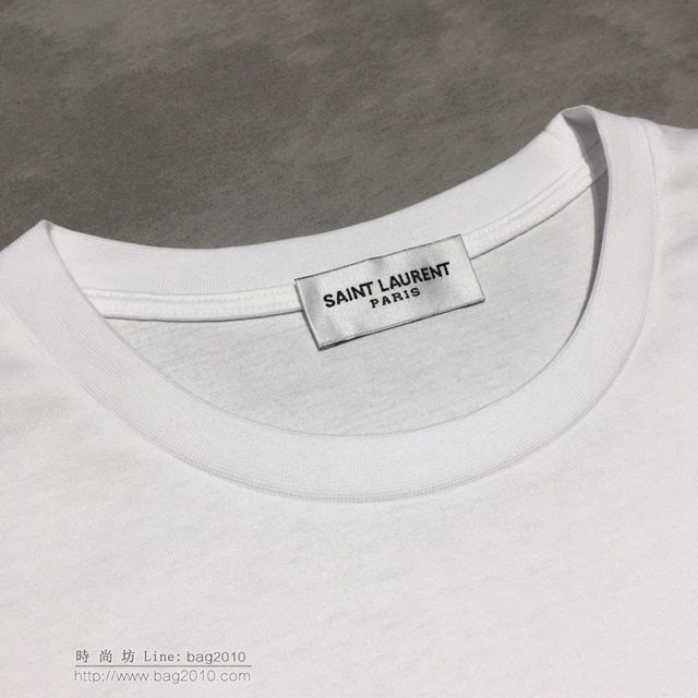 Saint Laurent短袖 19春夏新款 聖羅蘭男士白色T恤  tzy1701